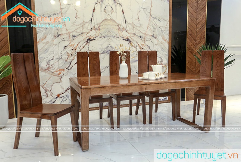 Bàn ghế ăn gỗ Sồi Thái Bình 10